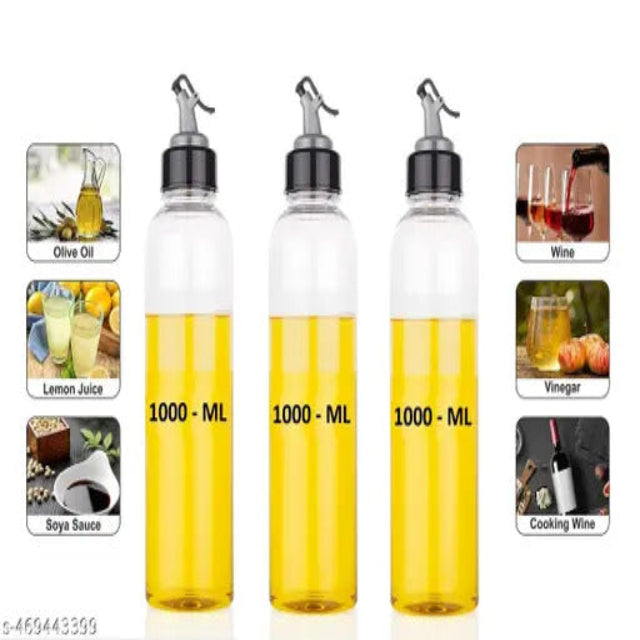 1 Litre Oil dispenser Bottle For Kitchen (Pack Of 3)