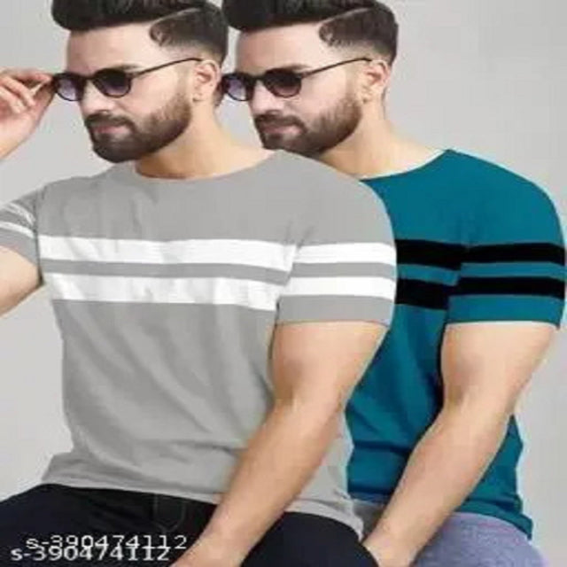 Men Striped Round Neck T-Shirt