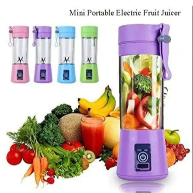 Portable Electric USB Juice Maker, 6 Blades Rechargeable Bottle